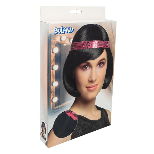 Boland Charleston pruik met pailletten hoofdband