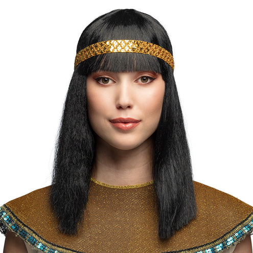 Boland Cleopatra pruik met gouden haarband