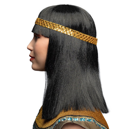 Boland Cleopatra pruik met gouden haarband