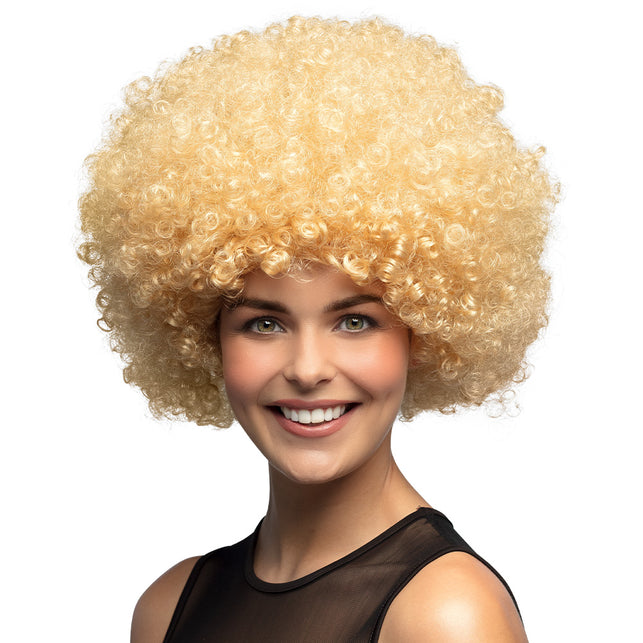 Boland Clown pruik afro krullen Groove blond