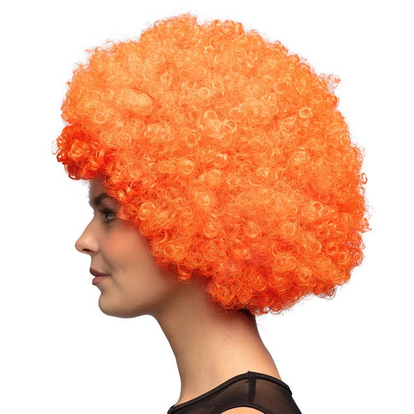 Boland Clown pruik afro krullen Groove oranje