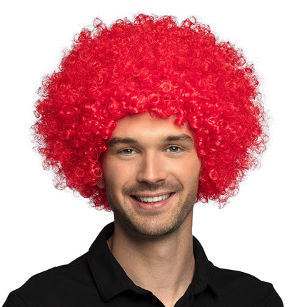 Boland Clown pruik afro krullen Groove rood