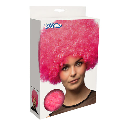 Boland Clown pruik afro krullen Groove roze