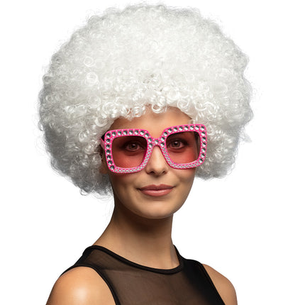 Boland Clown pruik afro krullen Groove wit