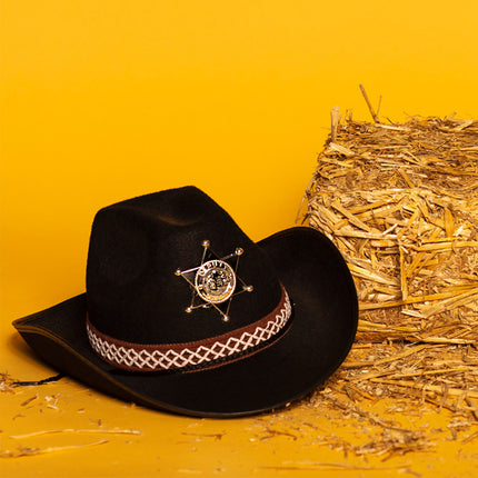 Boland Cowboyhoed kind Sheriff ster zwart
