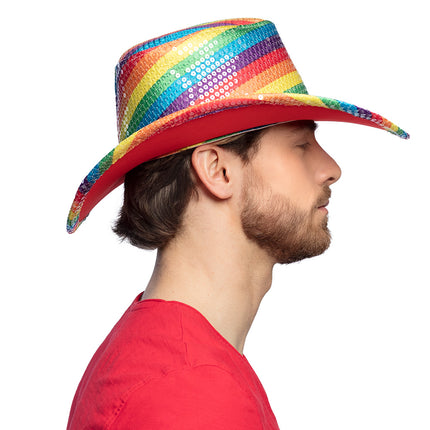 Boland Cowboyhoed regenboog pailletten Pride