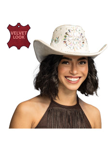 Boland Creme cowboyhoed Crystal (glitter western hoed)