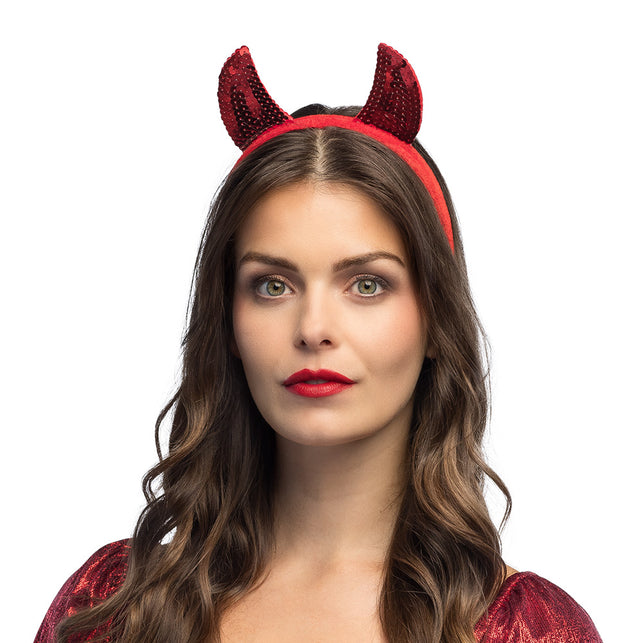 Boland Diadeem duivelhoorntjes pailletten promo