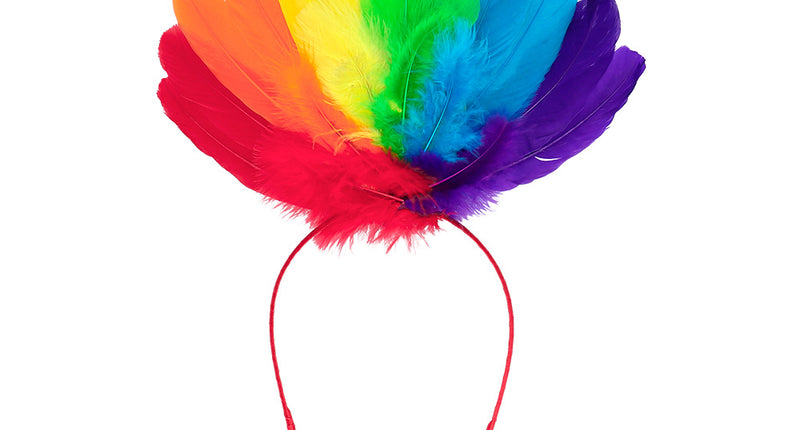 Boland Diadeem regenboog veren Pride