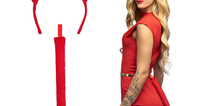 Boland Duivelset hoorntjes diadeem en staart rood