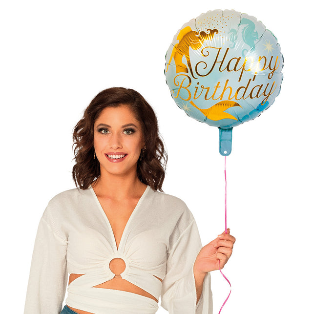 Boland Folieballon Zeemeermin 'Happy birthday'