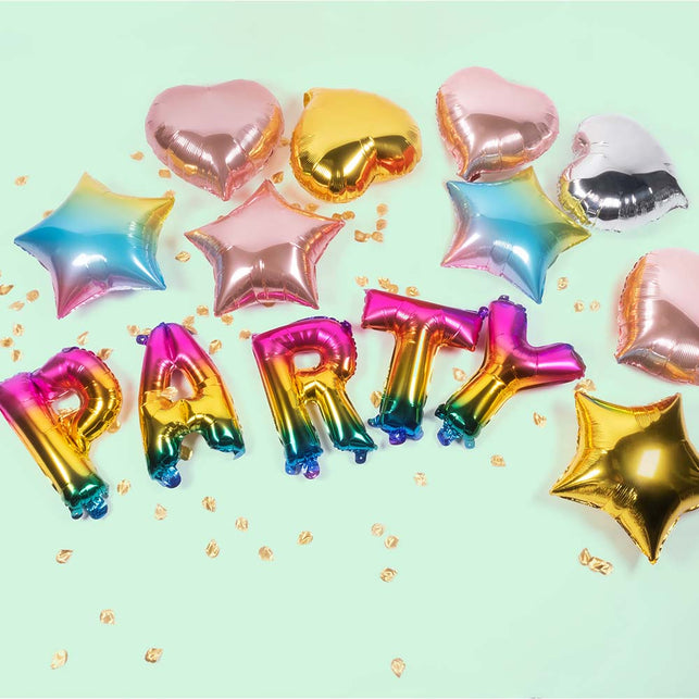 Boland Folieballonslinger 'Party' regenboog