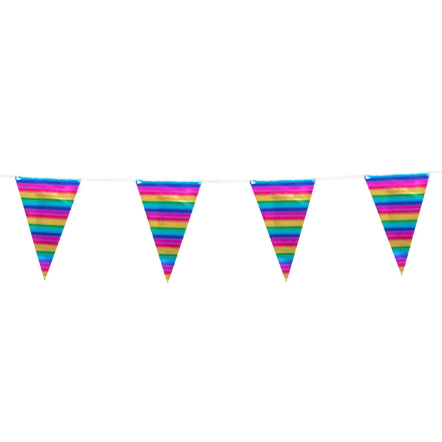 Boland Folievlaggenlijn Metallic regenboog