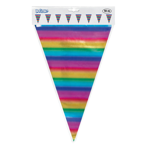 Boland Folievlaggenlijn Metallic regenboog