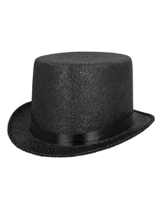 Boland Glitter hoge hoed zwart lurex
