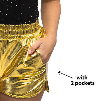 Boland Gouden glitter hotpants Shiny dames (M / L/XL)