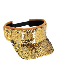 Boland Gouden zonneklep glitter pailletten
