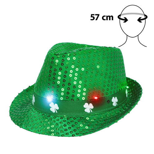 Boland Groene LED hoed Shamrock (St. Patrick's Day)