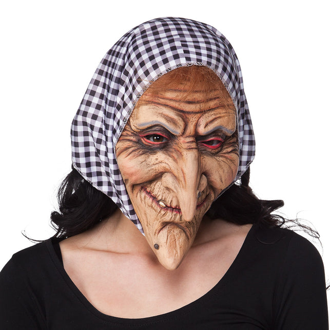 Boland Heksenmasker latex met hoofddoek