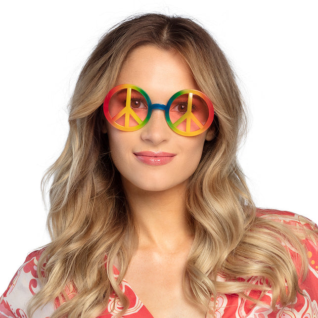 Boland Hippie bril Peace multikleuren