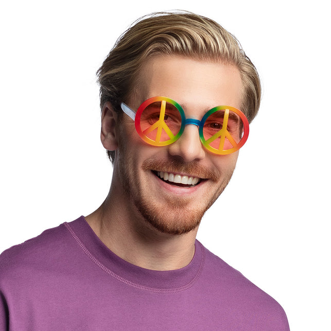 Boland Hippie bril Peace multikleuren