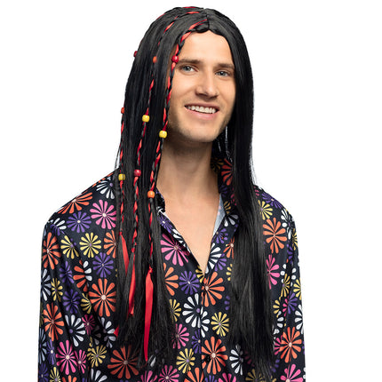 Boland Hippie pruik Flower power Dony