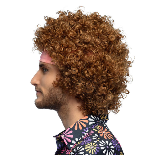 Boland Hippie pruik groove bruin krullen