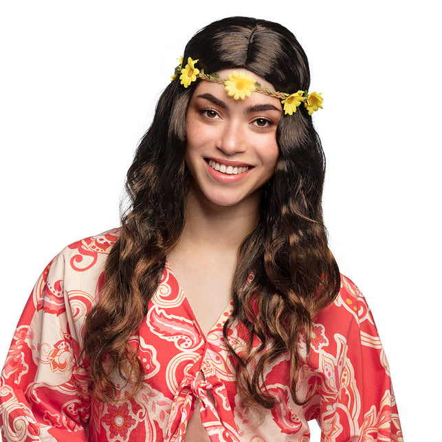 Boland Hippie pruik Joy zwart/bruin
