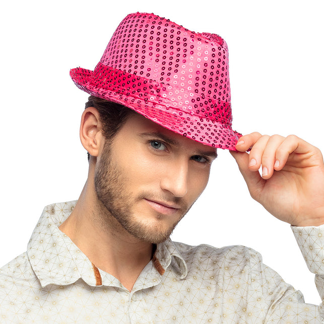 Boland Hoed Popstar sequins fuchsia