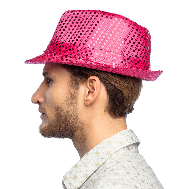 Boland Hoed Popstar sequins fuchsia