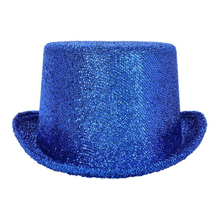 Boland Hoed Showtime blauw (glitter hoge hoed)