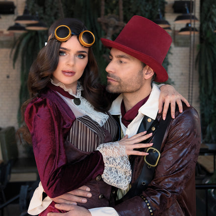 Boland Hoge hoed rood deluxe bordeaux