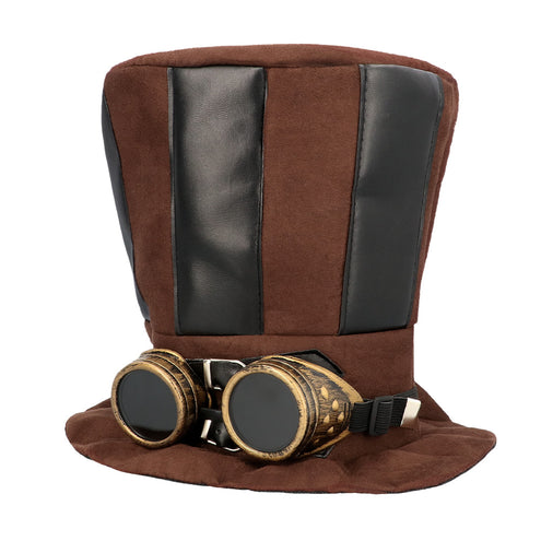 Boland Hoge hoed steampunk bruin Starepunk