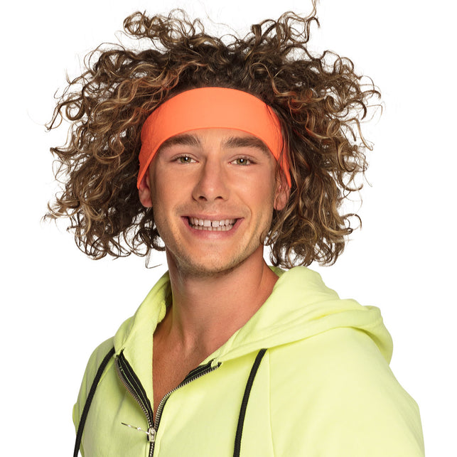 Boland Hoofdband Retro neon oranje