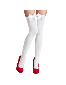 Boland Kniekousen wit met witte strik