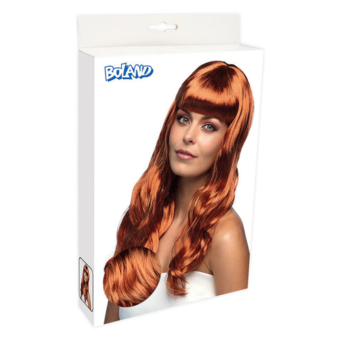 Boland Koper bruine pruik lang golvend haar Chique