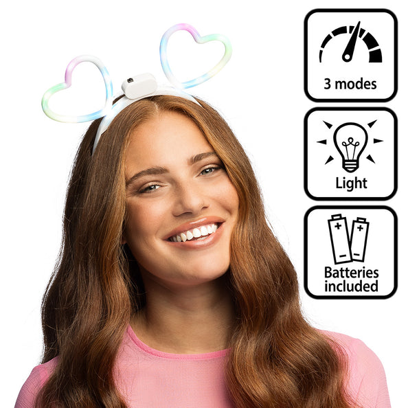 Boland LED diadeem Glowing hearts (verlichte hartjes)