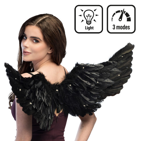 Boland LED engelenvleugels zwart
