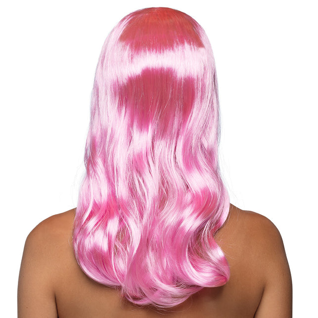 Boland Licht roze pruik lang golvend haar Chique