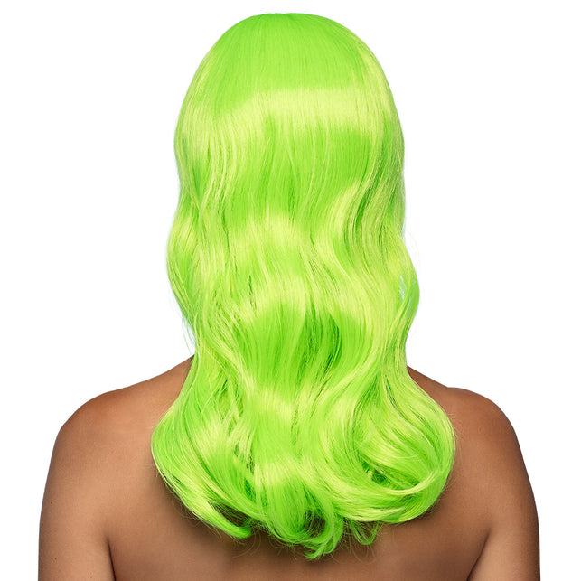 Boland Lime groene pruik lang golvend haar Chique