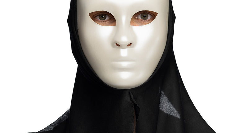 Boland Masker Mime met kap wit
