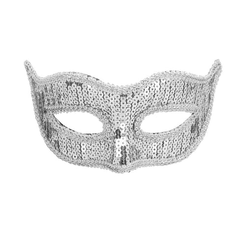Boland Masker Venice pailletten zilver