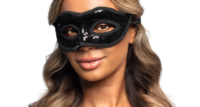 Boland Masker Venice pailletten zwart