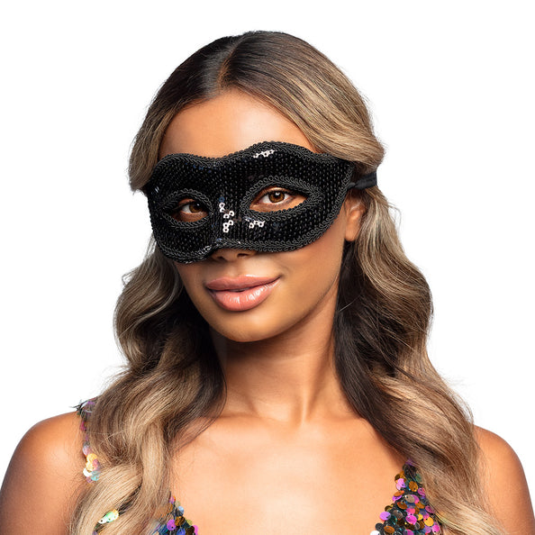 Boland Masker Venice pailletten zwart