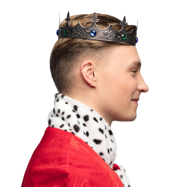 Boland Metalen kroon Royalty zilver koning