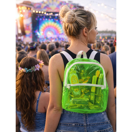 Boland Neongroen transparante rugzak Clarity (festival)