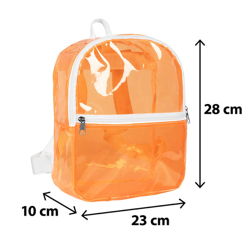 Boland Neonoranje transparante rugzak Clarity (festival)