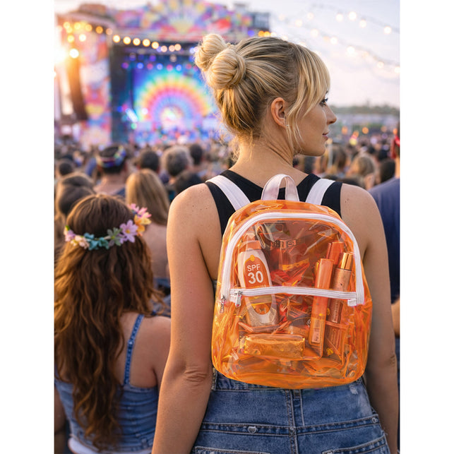 Boland Neonoranje transparante rugzak Clarity (festival)