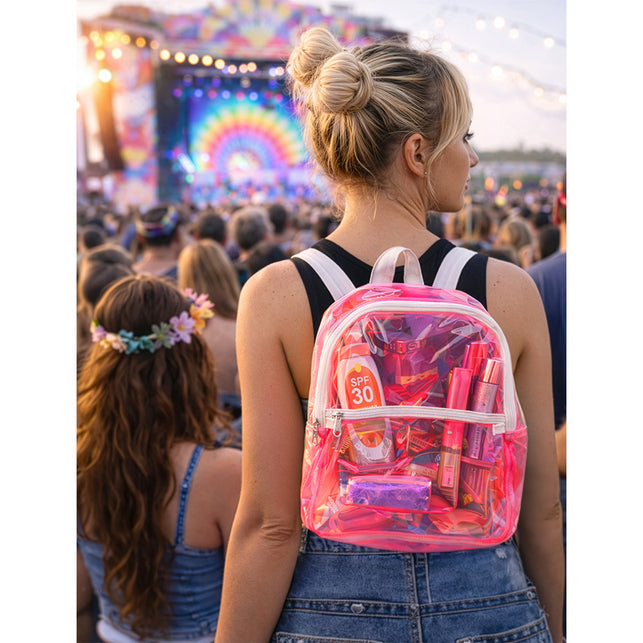 Boland Neonroze transparante rugzak Clarity (festival)