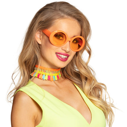 Boland Oranje bril disco Jackie neon